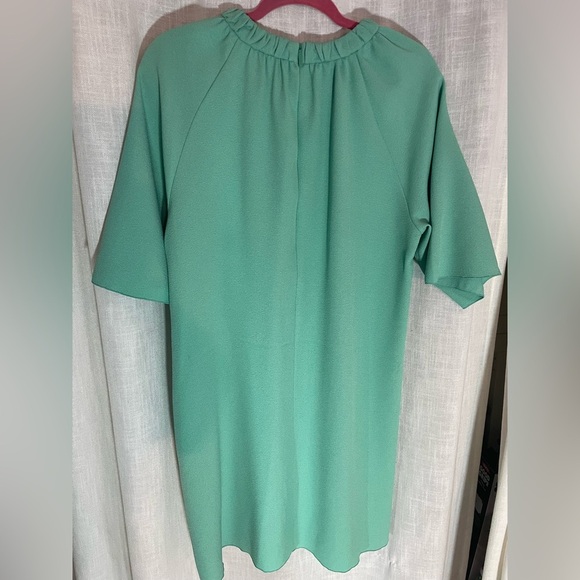 Tibi NWT Mica Crepe Dress with Buckle Detail, Shirred Neck NYC Designer‎ - Picture 2 of 10